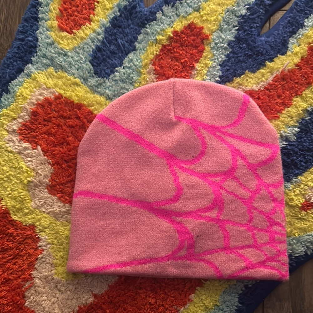 Pink Spiderweb Beanie
